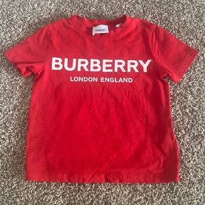 Red & White Kid Burberry T-Shirt size 3Y. Excellent Condition. Barely worn.